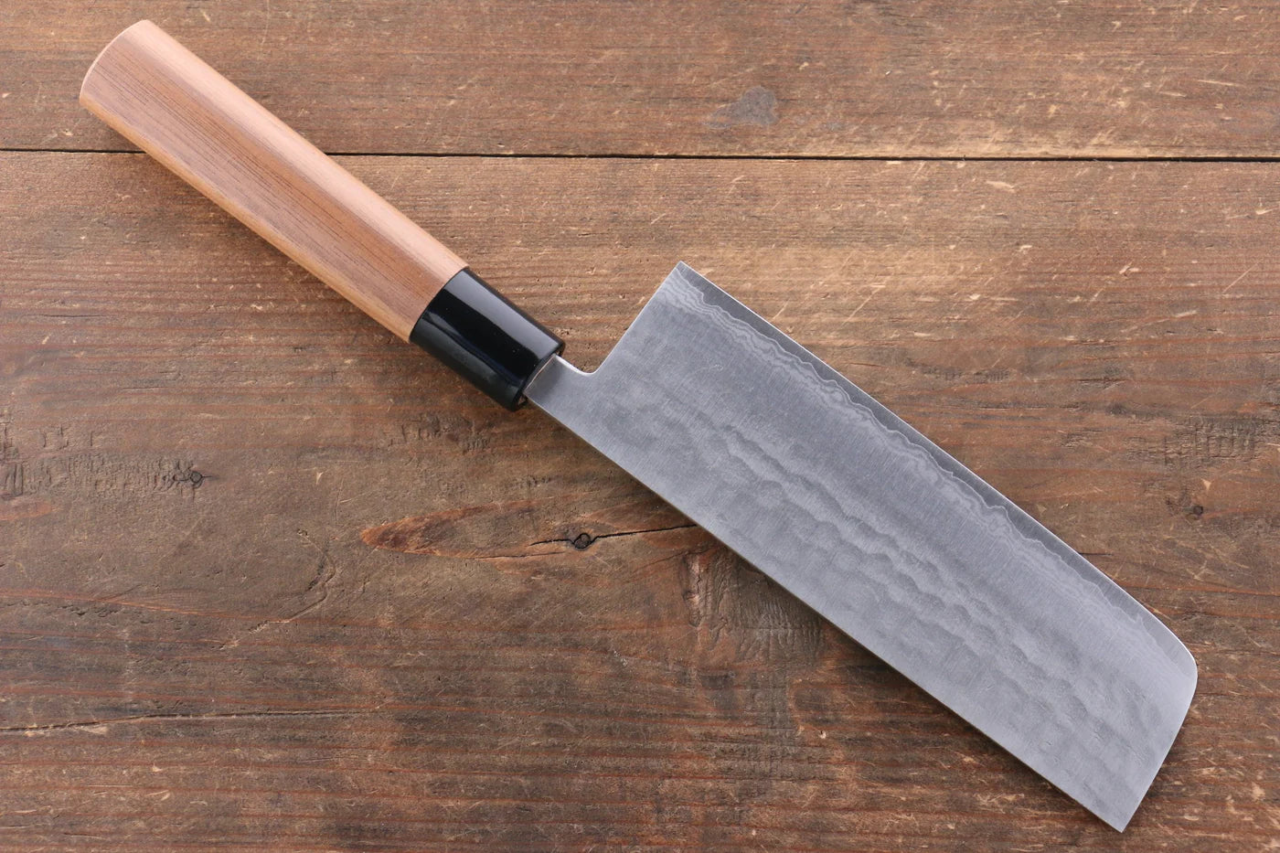 Kunihira Tanryu VG1 ดามัสกัส มีดหั่นผัก Nakiri มีดทำครัวญี่ปุ่น 165mm ด้ามไม้วอลนัท