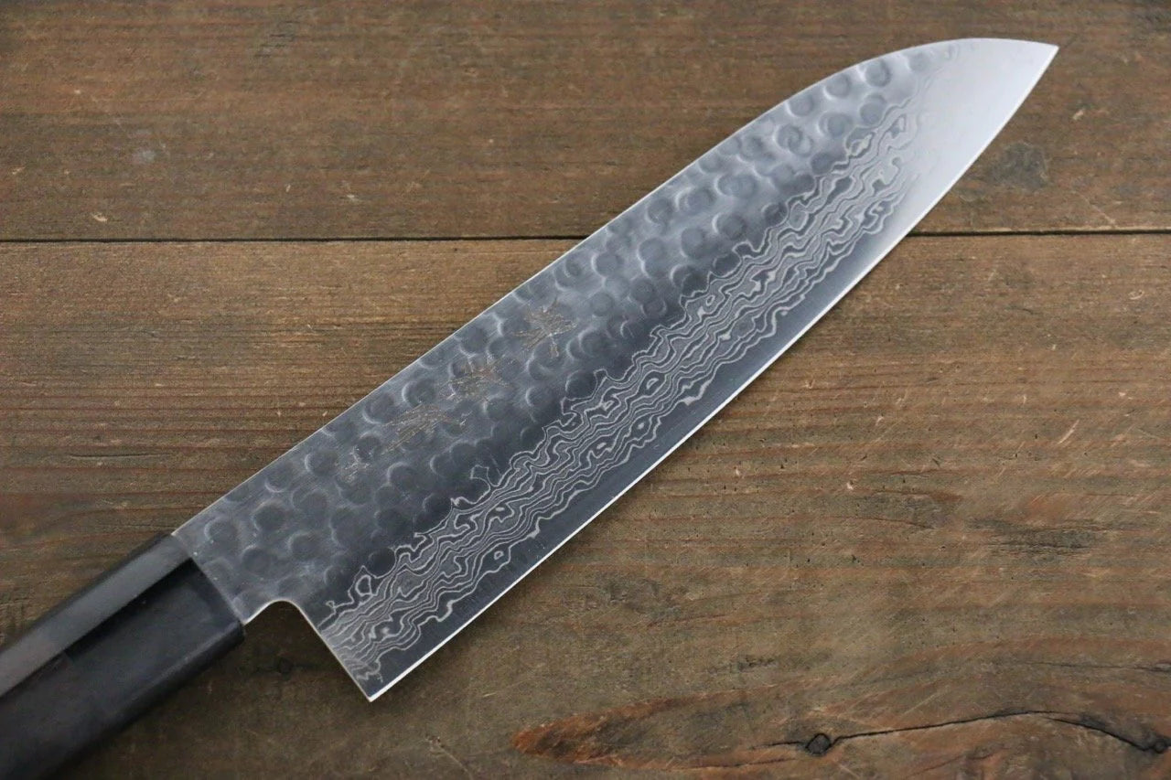 Sakai Takayuki AUS10 ดามัสกัส 45 ชั้น มีด Santoku มีดทำครัวญี่ปุ่น 180mm ด้ามไม้พะยูง