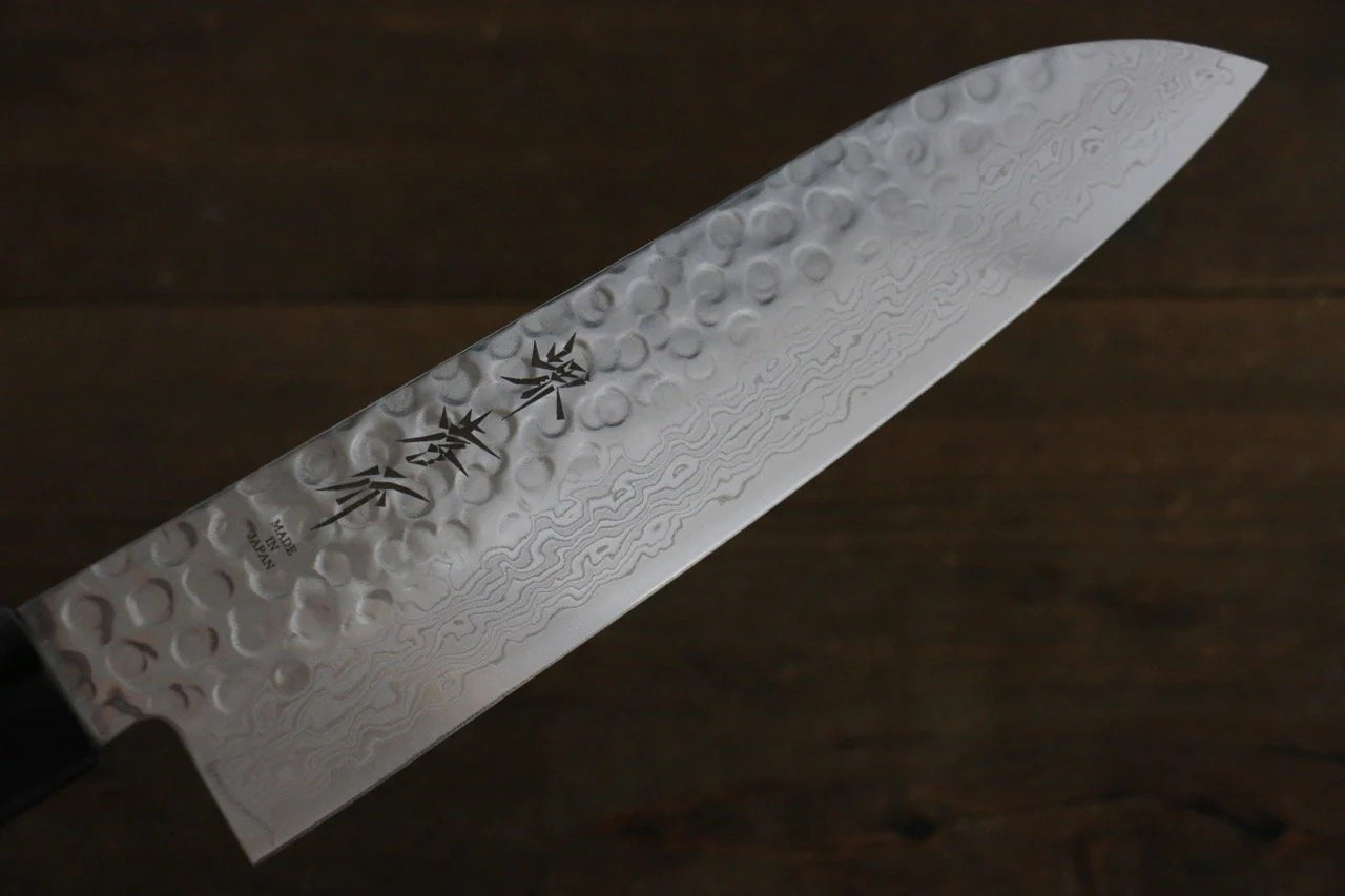 Sakai Takayuki AUS10 ดามัสกัส 45 ชั้น มีด Santoku มีดทำครัวญี่ปุ่น 180mm ด้ามไม้พะยูง
