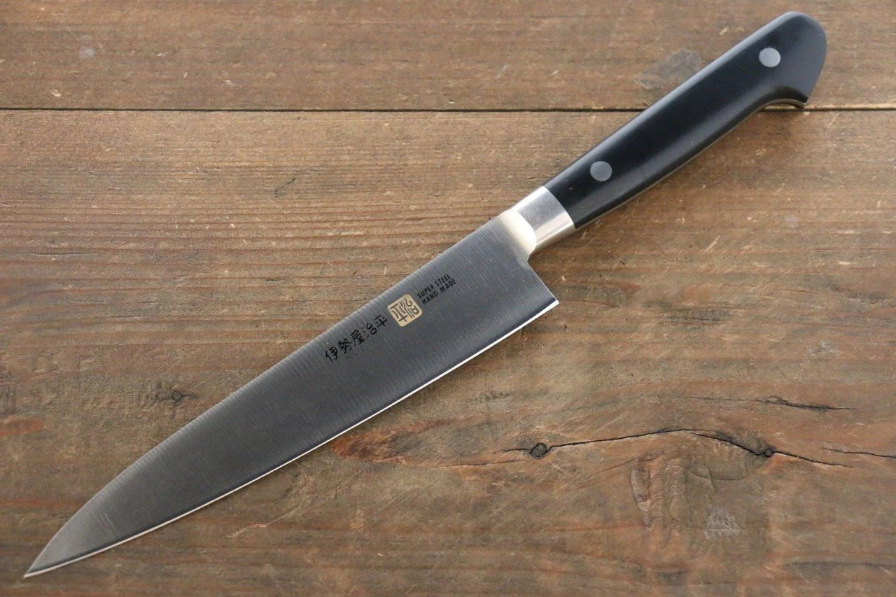 Iseya โมลิบดินัม มีดขนาดเล็ก  Petty มีดทำครัวญี่ปุ่น 150mm ด้ามMicarta ดำ
