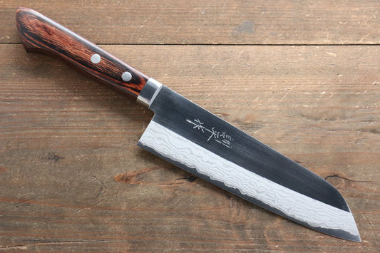 Kunihira VG1 ขัด ดามัสกัส มีด Santoku มีดทำครัวญี่ปุ่น 170mm ด้ามมะฮอกกานี
