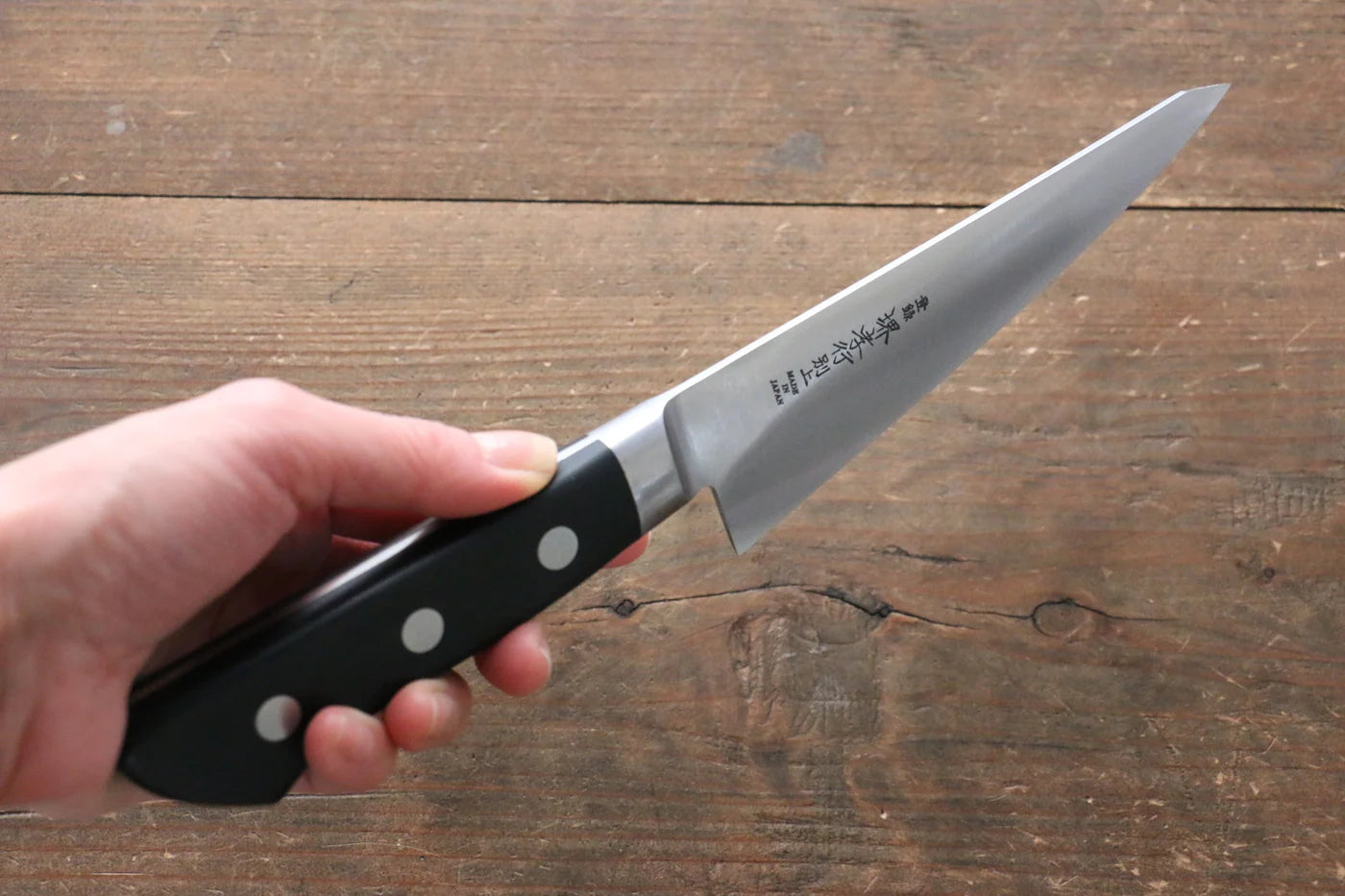 Sakai Takayuki [Left Handed] เหล็กญี่ปุ่น มีดเลาะกระดูก Honesuki มีดทำครัวญี่ปุ่น 150mm ด้ามไม้ Pakka wood