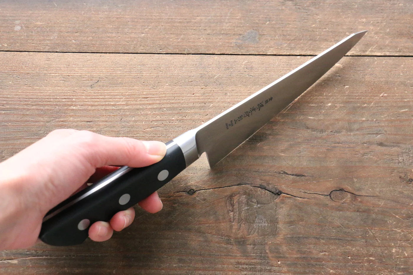 Sakai Takayuki [Left Handed] เหล็กญี่ปุ่น มีดเลาะกระดูก Honesuki มีดทำครัวญี่ปุ่น 150mm ด้ามไม้ Pakka wood