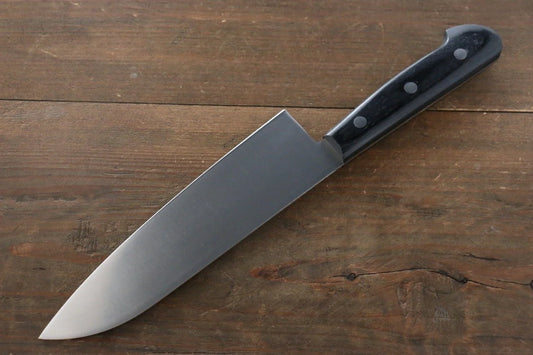 Iseya โมลิบดินัม มีด Santoku มีดทำครัวญี่ปุ่น 180mm ด้ามไม้ Pakka wood สีดำ
