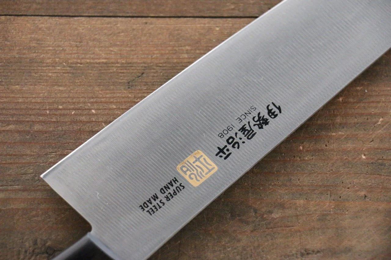 Iseya โมลิบดินัม มีดกิวโตะ Gyuto มีดทำครัวญี่ปุ่น 210mm ด้ามไม้ Pakka wood สีดำ