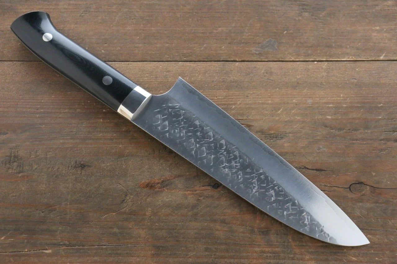 Takeshi Saji SRS13 ลายค้อนตี มีด Santoku มีดทำครัวญี่ปุ่น 180mm ด้าม Micarta ดำ