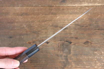 Sakai Takayuki Honyaki White Steel (เหล็กกล้าขาว) No.2 มีดเเกะลายใบไม้สำหรับประดับ Baran มีดทำครัวญี่ปุ่น 120mm ด้ามไม้เวงเก้ มีฝัก (ปลอก) มีด