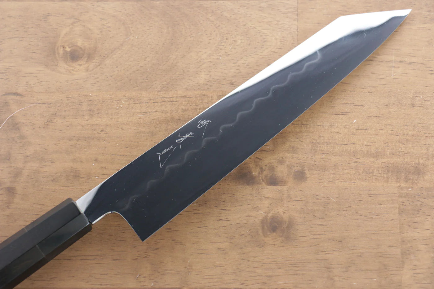 Jikko Honyaki White Steel (เหล็กกล้าขาว) No.3 ขัดขึ้นเงากระจก มีด Kiritsuke Gyuto มีดทำครัวญี่ปุ่น 240mm ด้ามไม้มะเกลือ