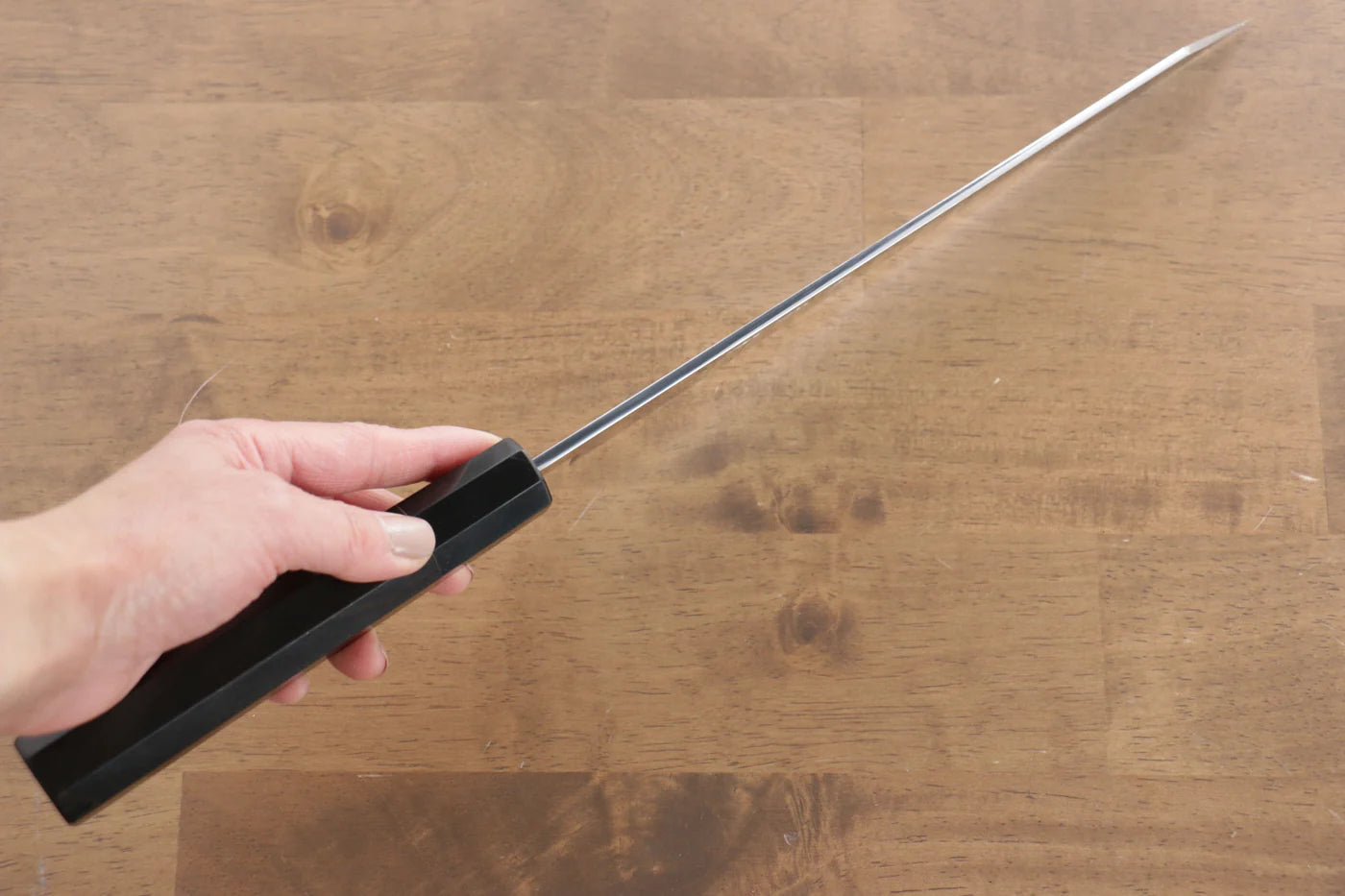 Jikko Honyaki White Steel (เหล็กกล้าขาว) No.3 ขัดขึ้นเงากระจก มีด Kiritsuke Gyuto มีดทำครัวญี่ปุ่น 240mm ด้ามไม้มะเกลือ