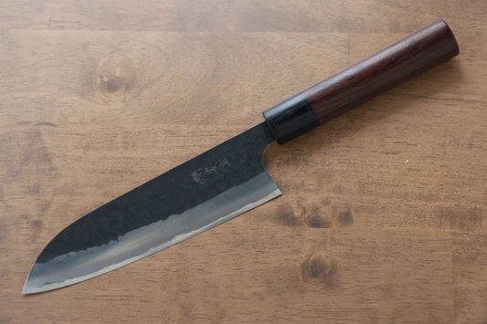 Katsushige Anryu Blue Super (บลูซุปเปอร์สตีล) มีด Santoku มีดทำครัวญี่ปุ่น 165mm ด้ามไม้พะยูง