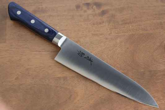 Seisuke Seiten โมลิบดินัม มีดกิวโตะ Gyuto มีดทำครัวญี่ปุ่น 180mm ด้ามไม้ Pakka wood สีน้ำเงิน