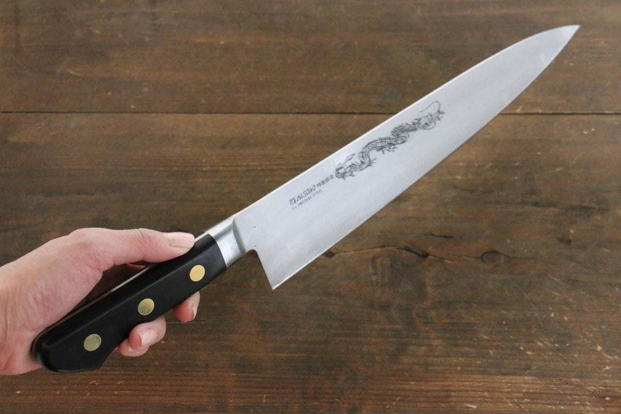 Misono Swedish Steel (เหล็กสวีเดน) สลักลายมังกร มีดกิวโตะ Gyuto มีดทำครัวญี่ปุ่น