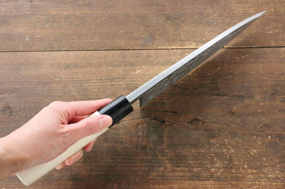 Sakai Takayuki Kasumitogi White Steel (เหล็กกล้าขาว) สลักลายปลาหมึกยักษ์ มีด Deba มีดทำครัวญี่ปุ่น ด้ามต้นเเมกโนเลีย