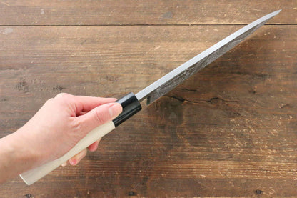 Sakai Takayuki Kasumitogi White Steel (เหล็กกล้าขาว) สลักลายจรเข้ มีด Deba มีดทำครัวญี่ปุ่น ด้ามต้นเเมกโนเลีย