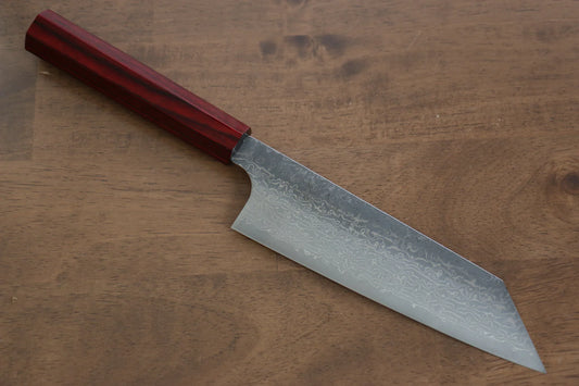 Kei Kobayashi R2/SG2 ดามัสกัส มีดสำหรับการใช้งานได้ทั่วไป Bunka มีดทำครัวญี่ปุ่น 170mm ด้ามเคลือบสีเเดง