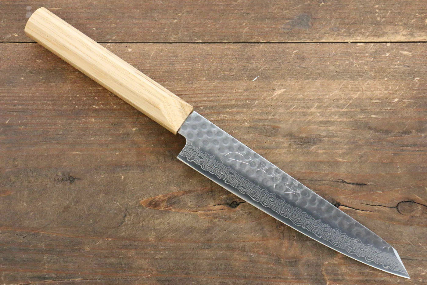 Jikko VG10 17 ชั้น มีด Kiritsuke Petty-Utility มีดทำครัวญี่ปุ่น 140mm ด้ามไม้โอ๊ค