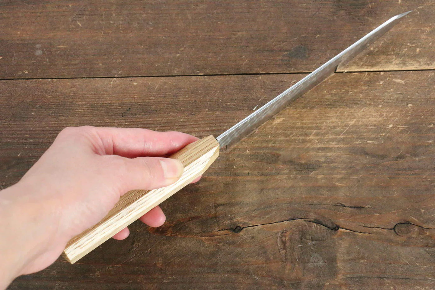 Jikko VG10 17 ชั้น มีด Kiritsuke Petty-Utility มีดทำครัวญี่ปุ่น 140mm ด้ามไม้โอ๊ค