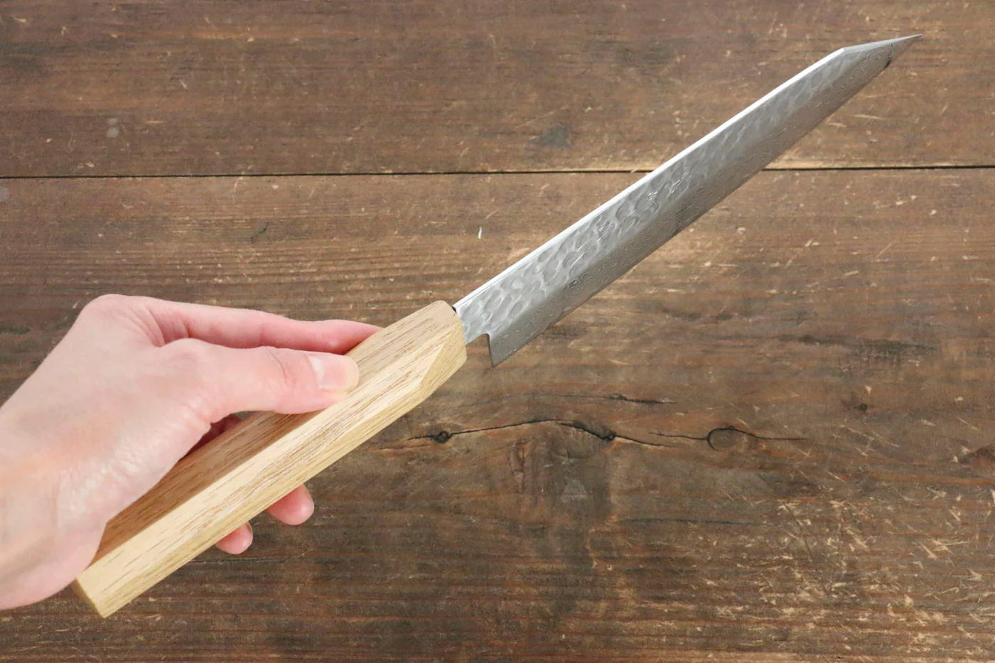 Jikko VG10 17 ชั้น มีด Santoku มีดทำครัวญี่ปุ่น 170mm ด้ามไม้โอ๊ค