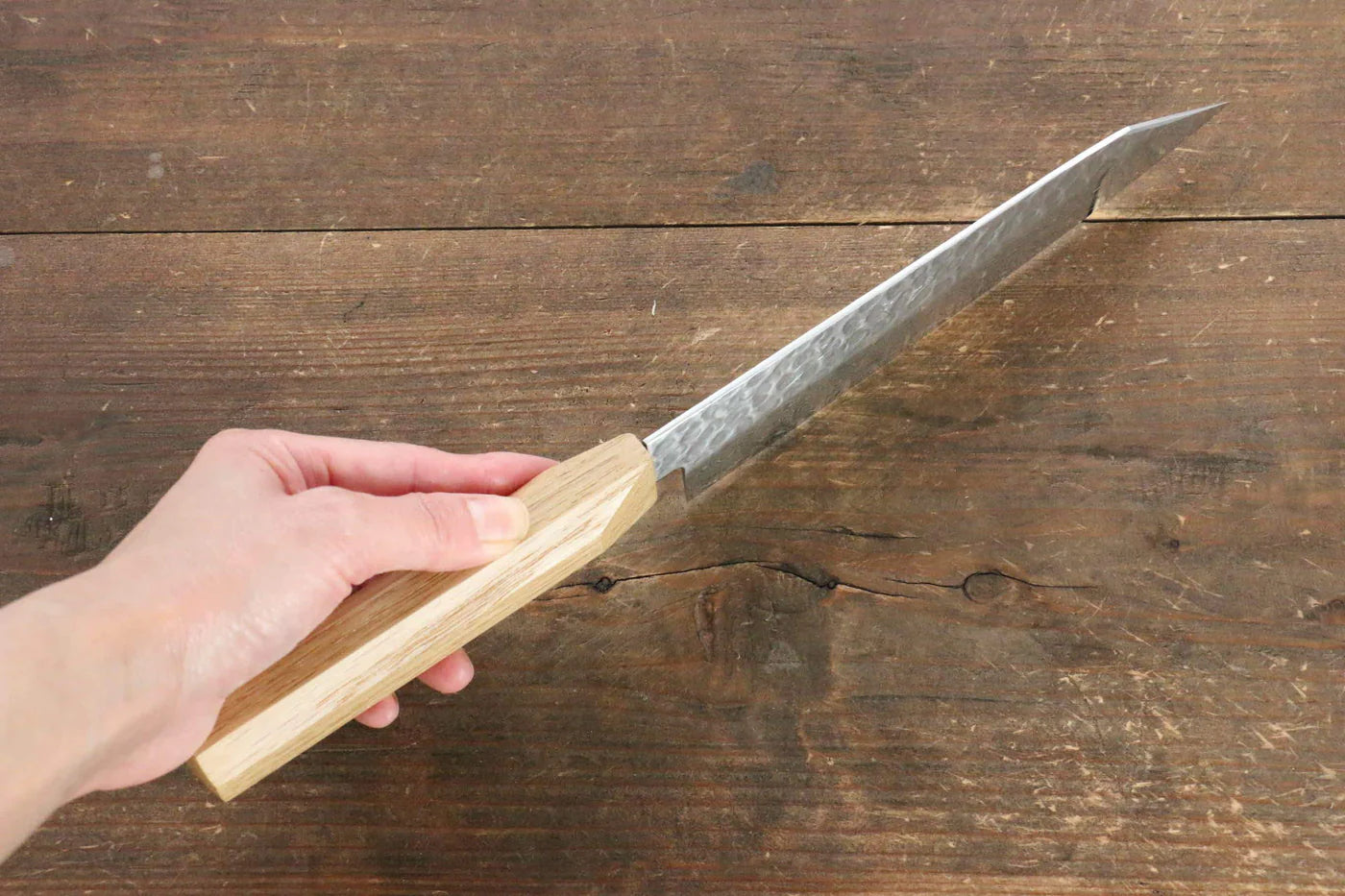 Jikko VG10 17 ชั้น มีด Santoku มีดทำครัวญี่ปุ่น 170mm ด้ามไม้โอ๊ค