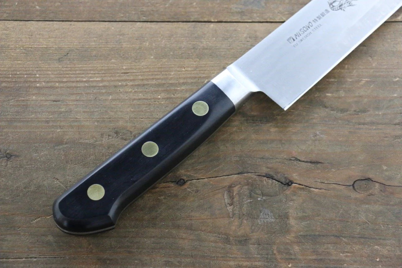 Misono Swedish Steel (เหล็กสวีเดน) สลักลายมังกร มีดเลาะเอ็น Sujihiki มีดทำครัวญี่ปุ่น