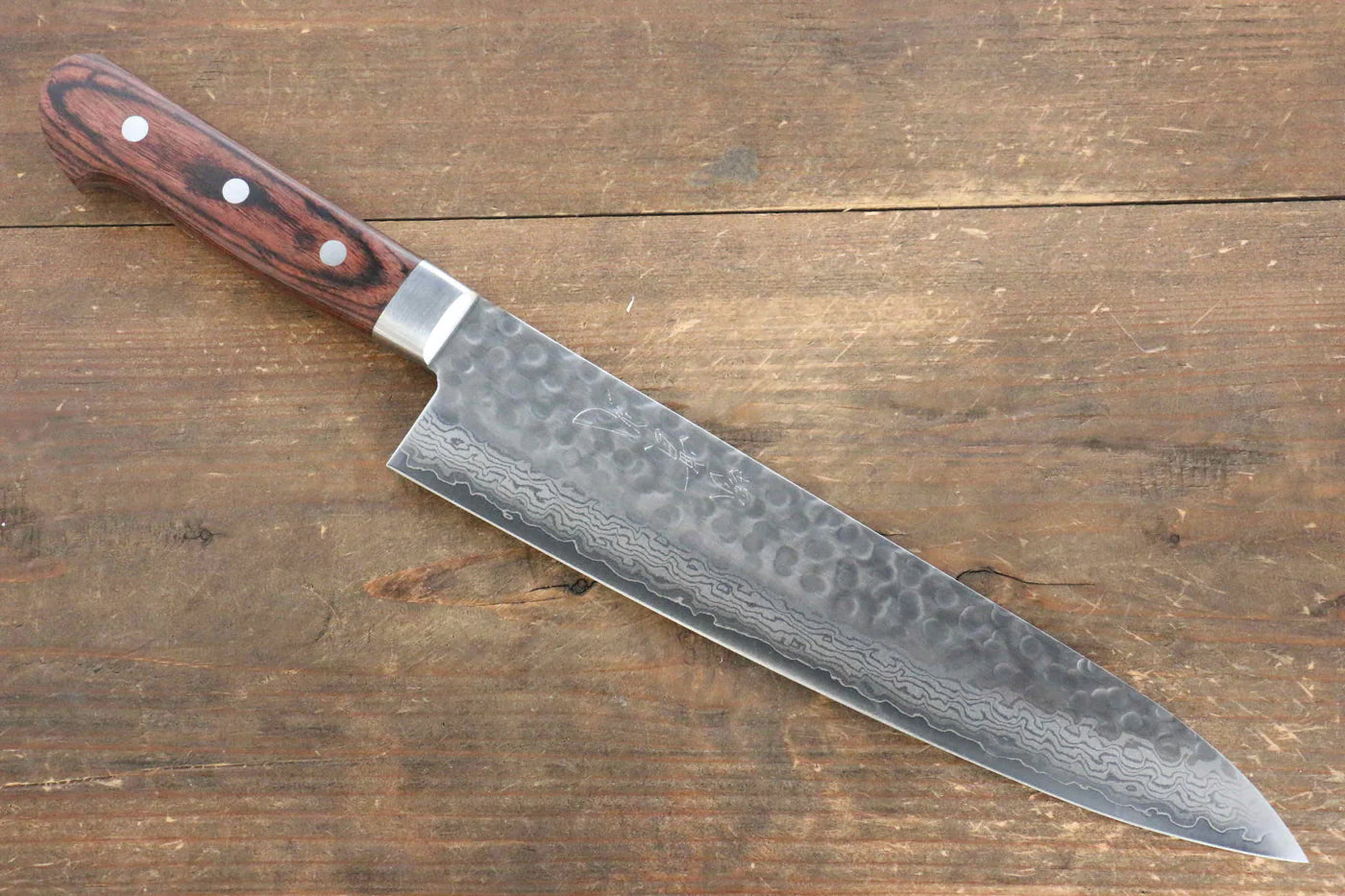 Jikko VG10 17 ชั้น มีดกิวโตะ Gyuto มีดทำครัวญี่ปุ่น 240mm ด้ามไม้มะฮอกกานี