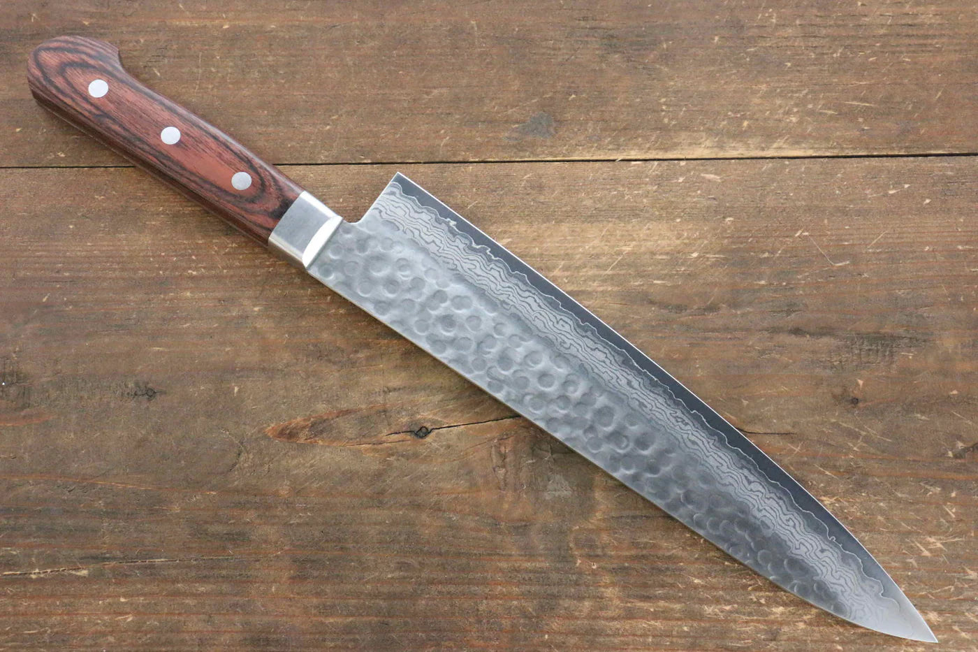 Jikko VG10 17 ชั้น มีดกิวโตะ Gyuto มีดทำครัวญี่ปุ่น 240mm ด้ามไม้มะฮอกกานี