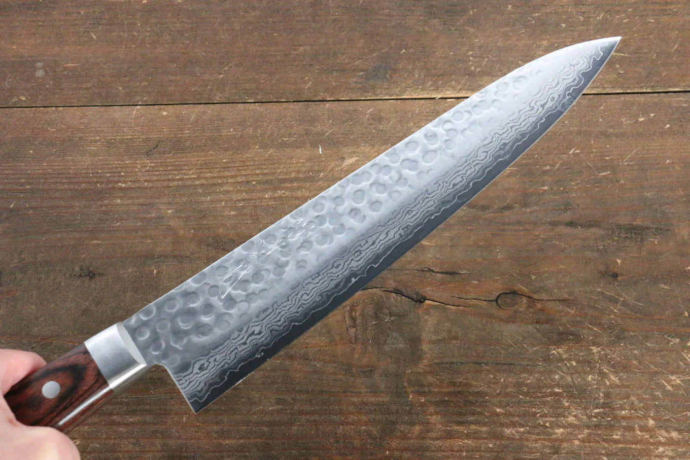 Jikko VG10 17 ชั้น มีดกิวโตะ Gyuto มีดทำครัวญี่ปุ่น 240mm ด้ามไม้มะฮอกกานี