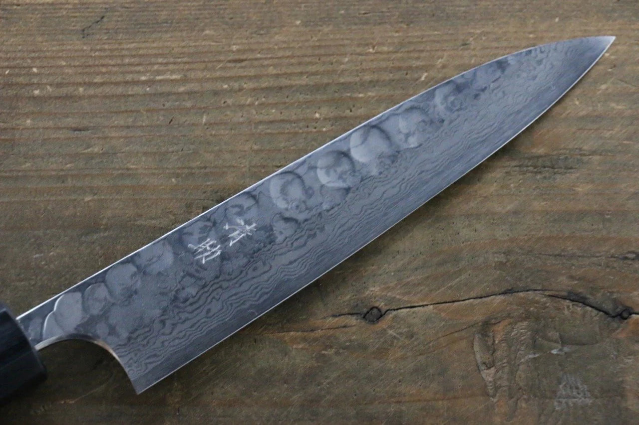 Seisuke Blue Steel (บลูสตีล) No.2 ลายค้อนตี ดามัสกัส มีดขนาดเล็ก  Petty มีดทำครัวญี่ปุ่น 150mm ด้ามไม้พะยูง