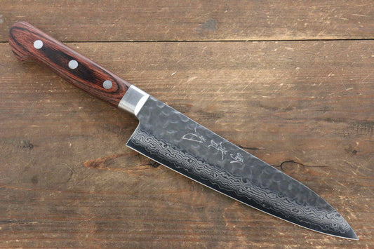 Jikko VG10 17 ชั้น มีดกิวโตะ Gyuto มีดทำครัวญี่ปุ่น 180mm ด้ามไม้มะฮอกกานี