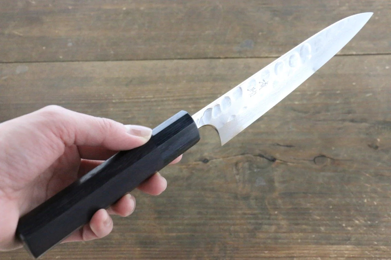Seisuke Blue Steel (บลูสตีล) No.2 ลายค้อนตี ดามัสกัส มีดขนาดเล็ก  Petty มีดทำครัวญี่ปุ่น 150mm ด้ามไม้พะยูง
