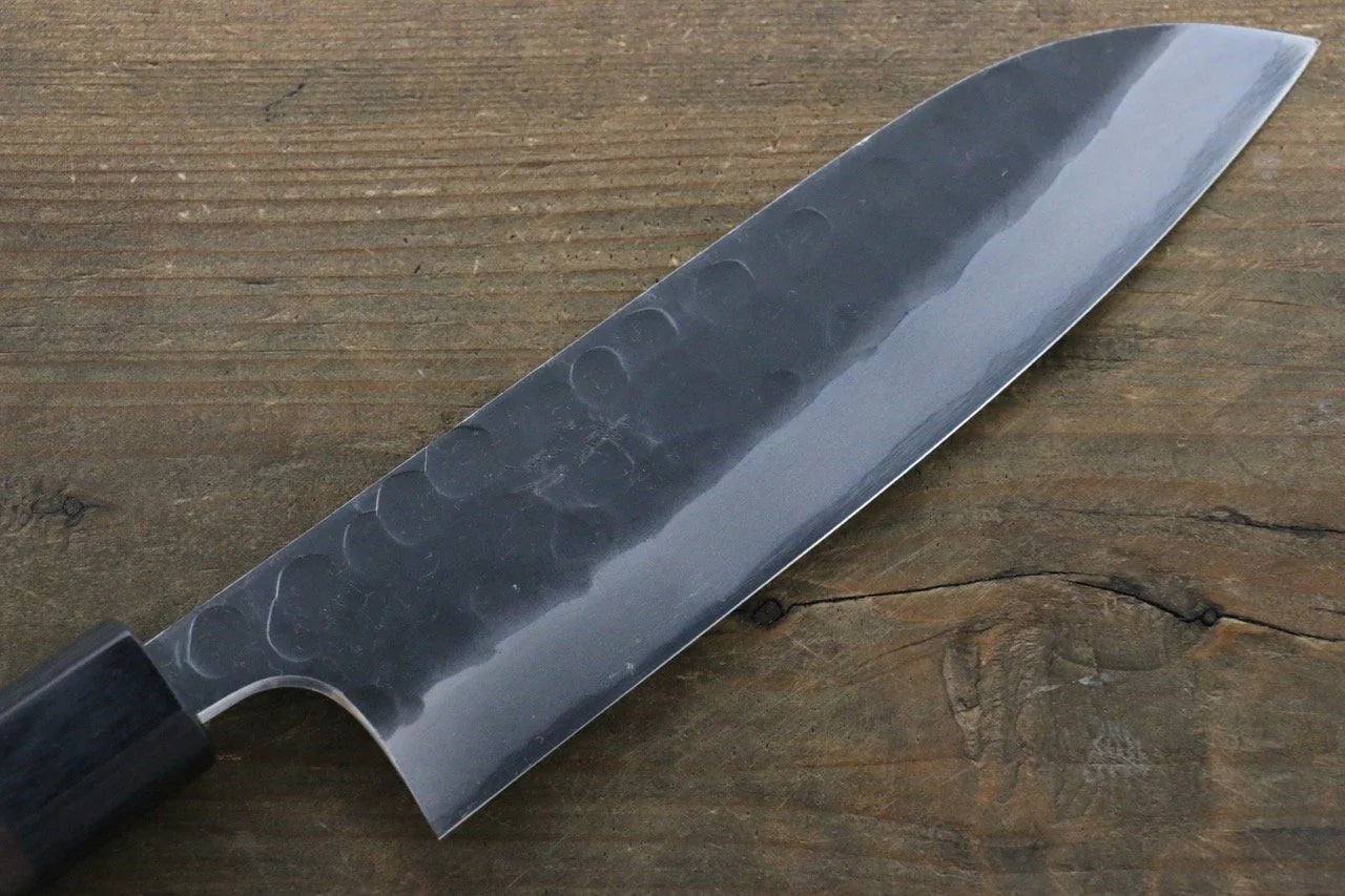 Seisuke Blue Steel (บลูสตีล) No.2 ลายค้อนตี Kurouchi มีด Santoku มีดทำครัวญี่ปุ่น 180mm ด้ามไม้พะยูง
