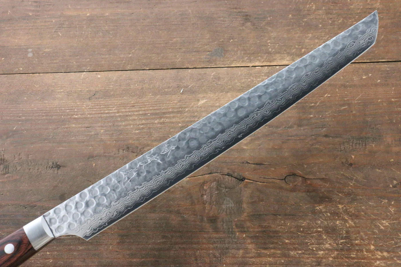 Jikko VG10 17 ชั้น มีด Sakimaru Yanagiba มีดทำครัวญี่ปุ่น 300mm ด้ามมะฮอกกานี