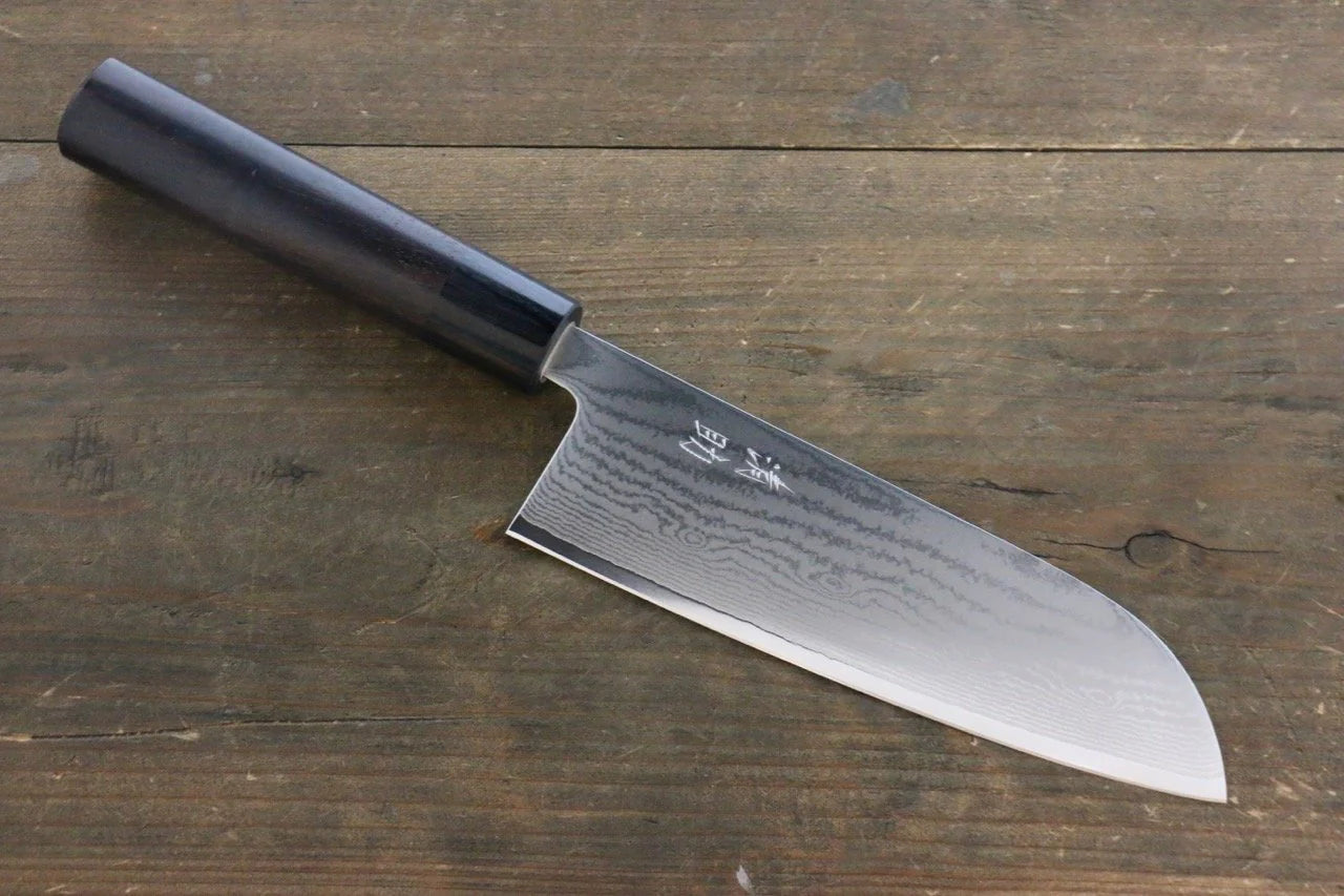 Seisuke VG10 ดามัสกัส 63 ชั้น มีด Santoku มีดทำครัวญี่ปุ่น 165mm ด้ามไม้พะยูง