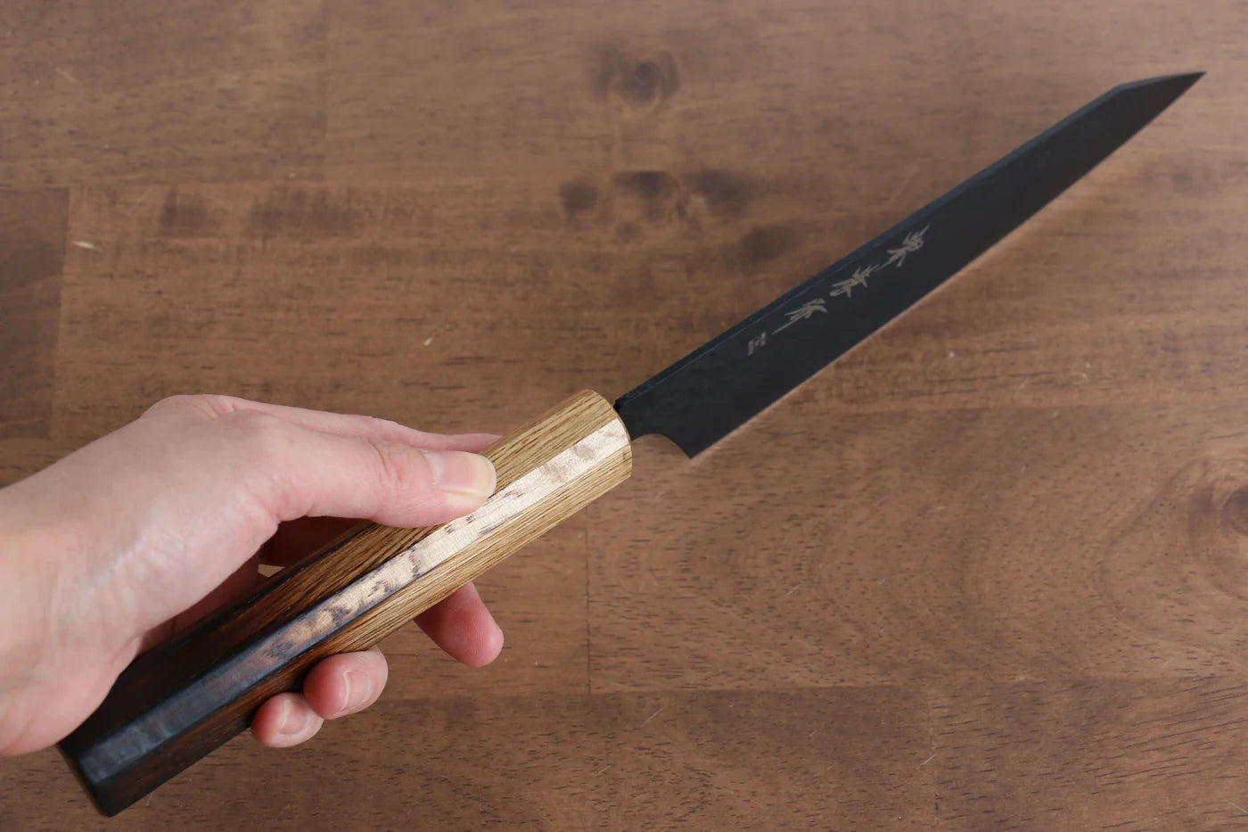 Sakai Takayuki Kurokage VG10 ลายค้อนตี เคลือบเทฟลอน มีด Kiritsuke Santoku มีดทำครัวญี่ปุ่น 160mm ด้ามไม้โอ๊กเผา