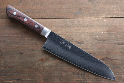 Seisuke VG10 33 ชั้น ดามัสกัส มีด Santoku มีดทำครัวญี่ปุ่น 180mm ด้ามมะฮอกกานี มีฝัก (ปลอก) มีด