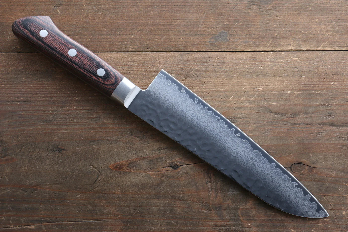 Seisuke VG10 33 ชั้น ดามัสกัส มีด Santoku มีดทำครัวญี่ปุ่น 180mm ด้ามมะฮอกกานี มีฝัก (ปลอก) มีด