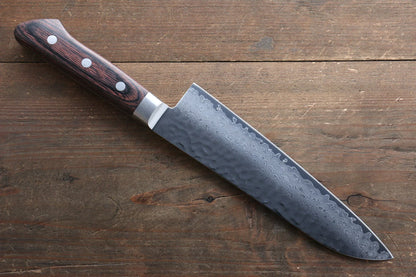 Seisuke VG10 33 ชั้น ดามัสกัส มีด Santoku มีดทำครัวญี่ปุ่น 180mm ด้ามมะฮอกกานี มีฝัก (ปลอก) มีด