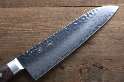 Seisuke VG10 33 ชั้น ดามัสกัส มีด Santoku มีดทำครัวญี่ปุ่น 180mm ด้ามมะฮอกกานี มีฝัก (ปลอก) มีด