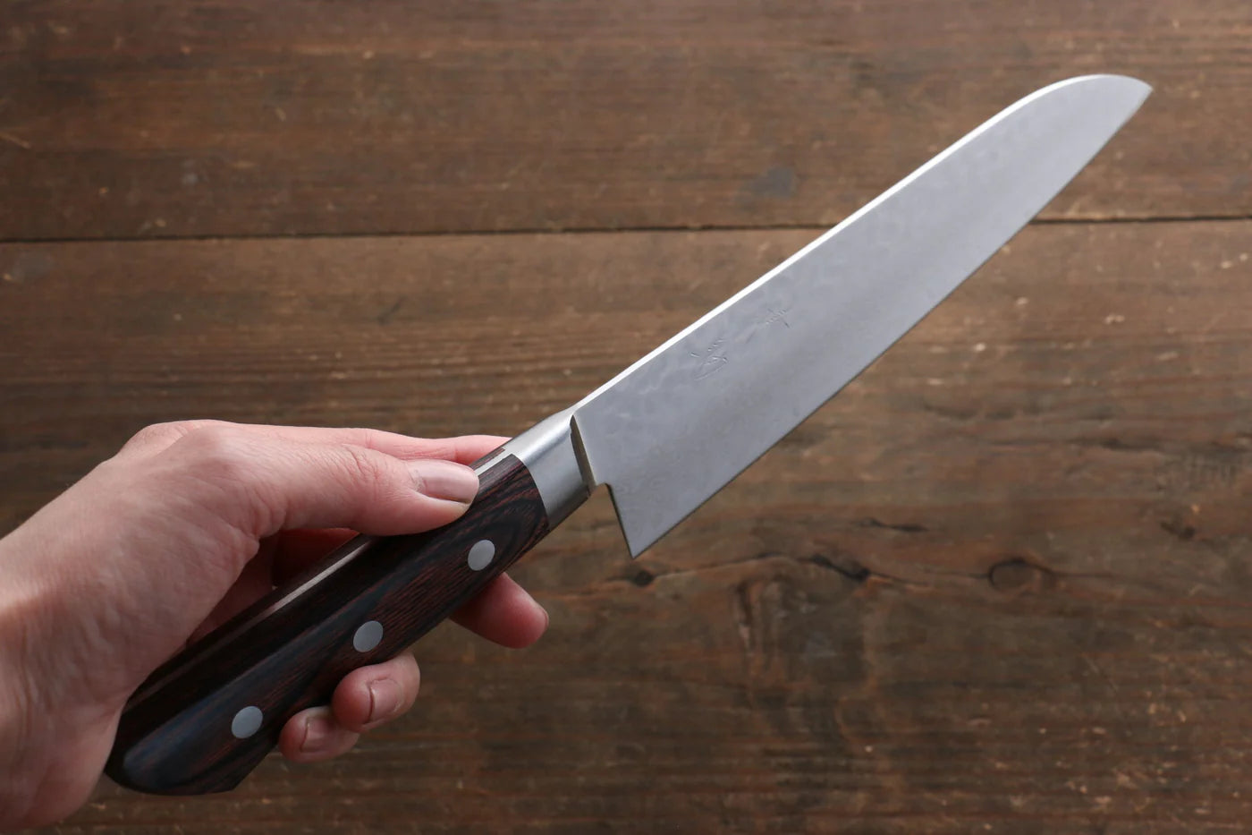 Seisuke VG10 33 ชั้น ดามัสกัส มีด Santoku มีดทำครัวญี่ปุ่น 180mm ด้ามมะฮอกกานี มีฝัก (ปลอก) มีด