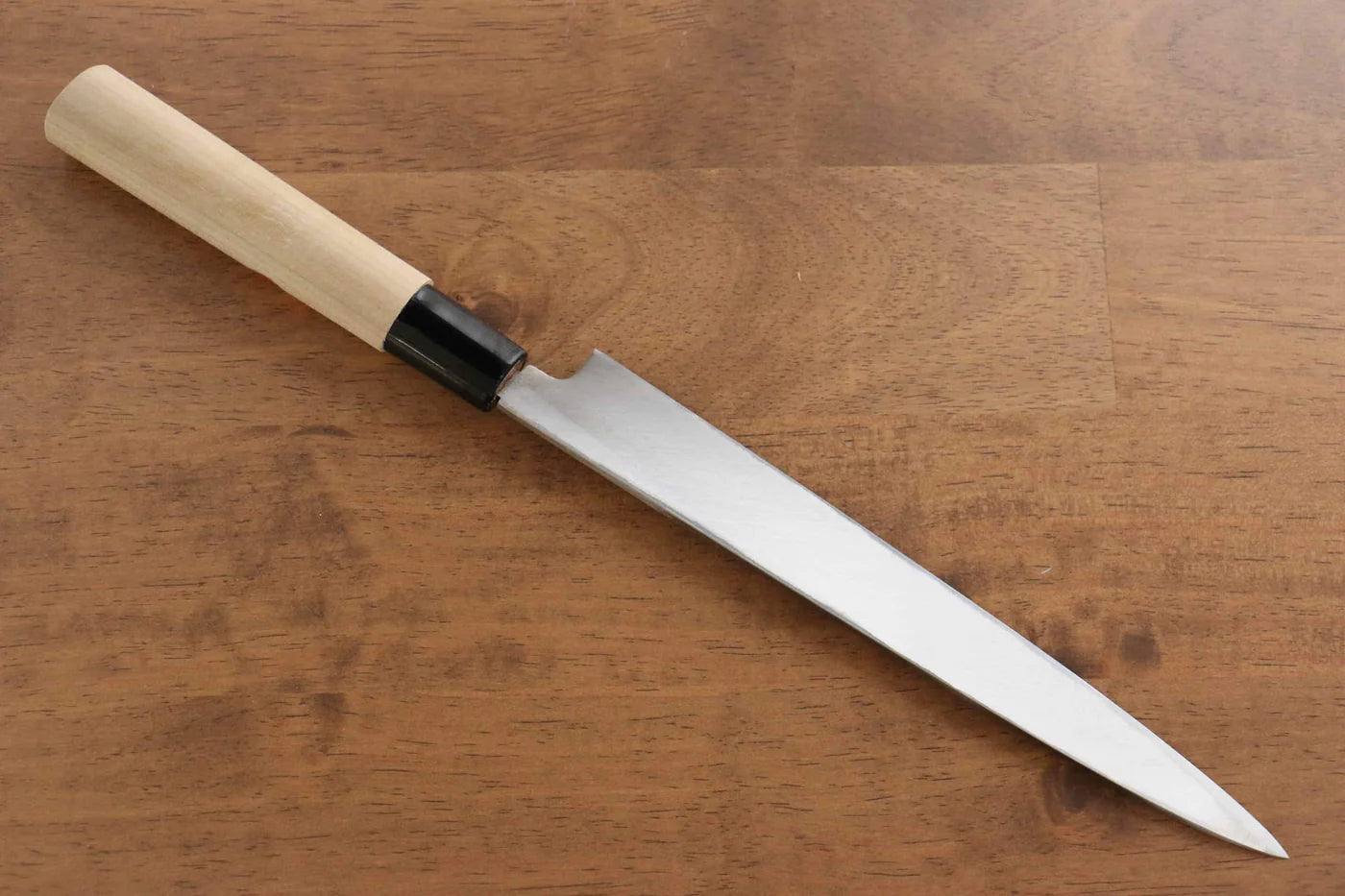Sakai Takayuki Kasumitogi White Steel (เหล็กกล้าขาว) มีด Fuguhiki มีดทำครัวญี่ปุ่น ด้ามต้นเเมกโนเลีย