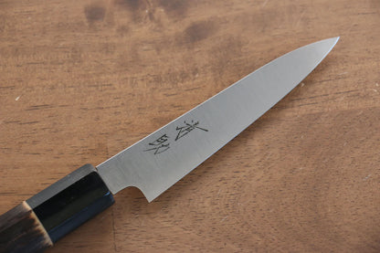 Seisuke Swedish Steel-stn (เหล็กสวีเดน stn) มีดขนาดเล็ก  Petty มีดทำครัวญี่ปุ่น 120mm ด้ามไม้เกาลัดเผา