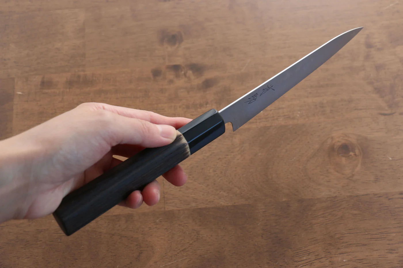 Seisuke Swedish Steel-stn (เหล็กสวีเดน stn) มีดขนาดเล็ก  Petty มีดทำครัวญี่ปุ่น 150mm ด้ามไม้เกาลัดเผา