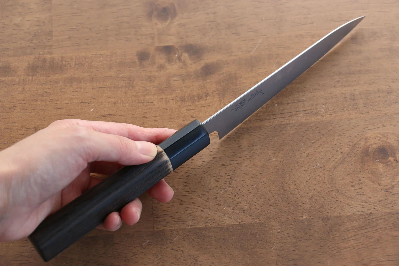 Seisuke Swedish Steel-stn (เหล็กสวีเดน stn) มีดขนาดเล็ก  Petty มีดทำครัวญี่ปุ่น 150mm ด้ามไม้เกาลัดเผา