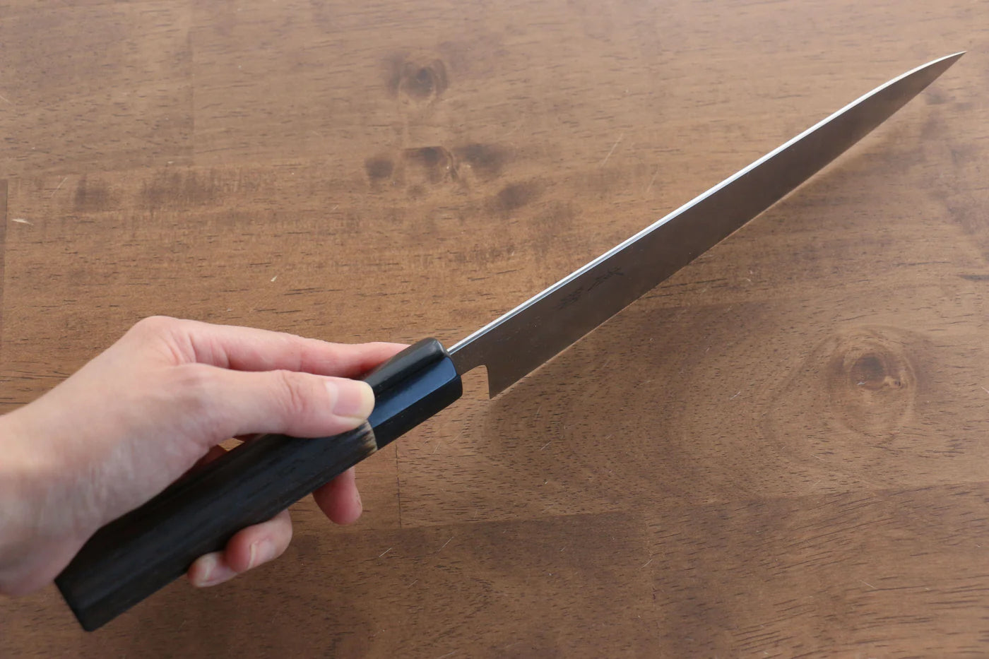 Seisuke Swedish Steel-stn (เหล็กสวีเดน stn) มีดกิวโตะ Gyuto มีดทำครัวญี่ปุ่น 210mm ด้ามไม้เกาลัดเผา