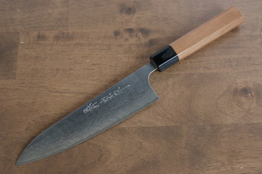 Nao Yamamoto SPG2 ดามัสกัส ขัด มีดกิวโตะ Gyuto มีดทำครัวญี่ปุ่น 180mm ด้ามซากุระ