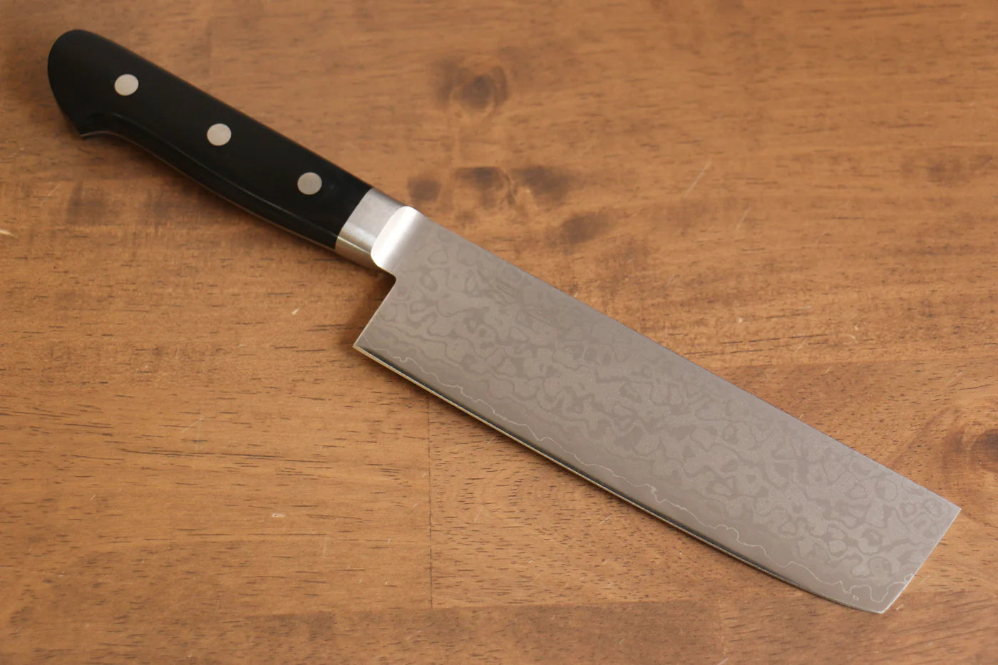 Seisuke VG10 ดามัสกัส 8 ชั้น ขัด มีดหั่นผัก Nakiri มีดทำครัวญี่ปุ่น 165mm ด้ามไม้ Pakka wood สีดำ