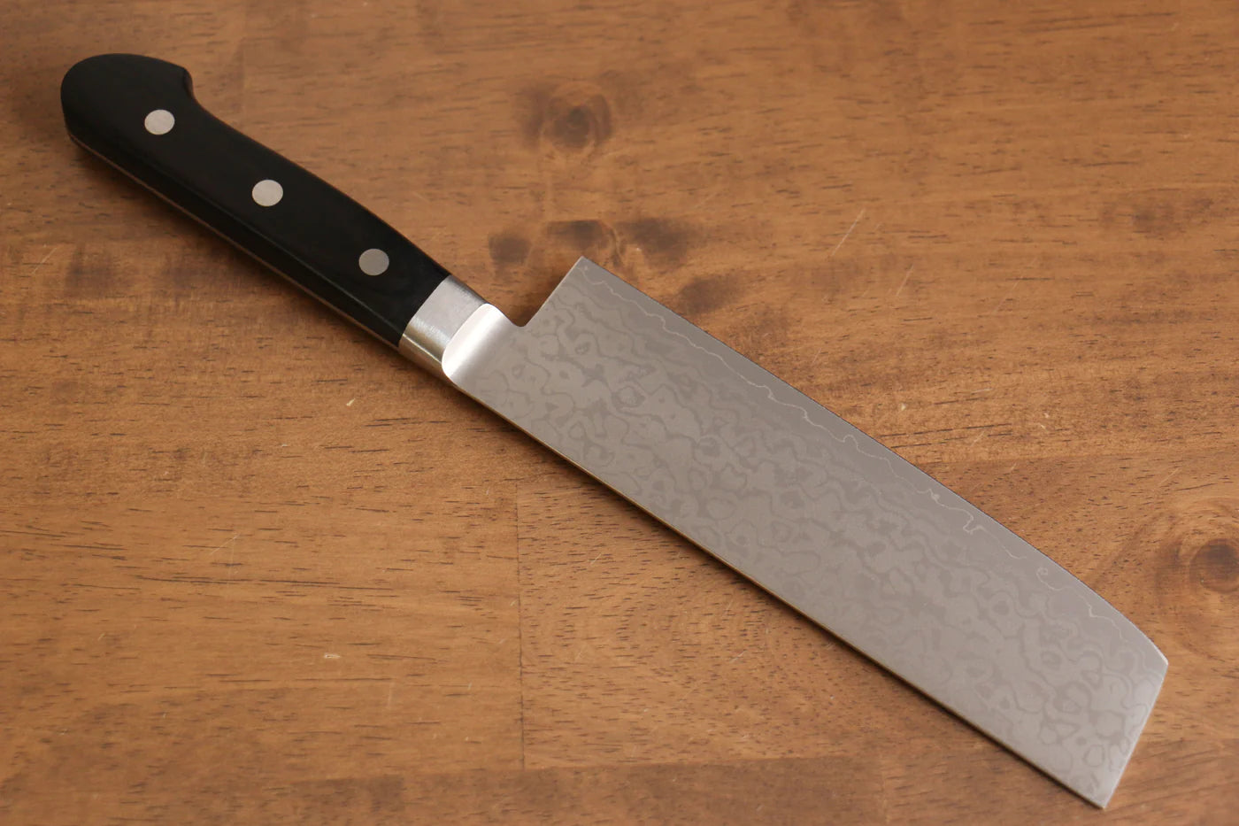 Seisuke VG10 ดามัสกัส 8 ชั้น ขัด มีดหั่นผัก Nakiri มีดทำครัวญี่ปุ่น 165mm ด้ามไม้ Pakka wood สีดำ