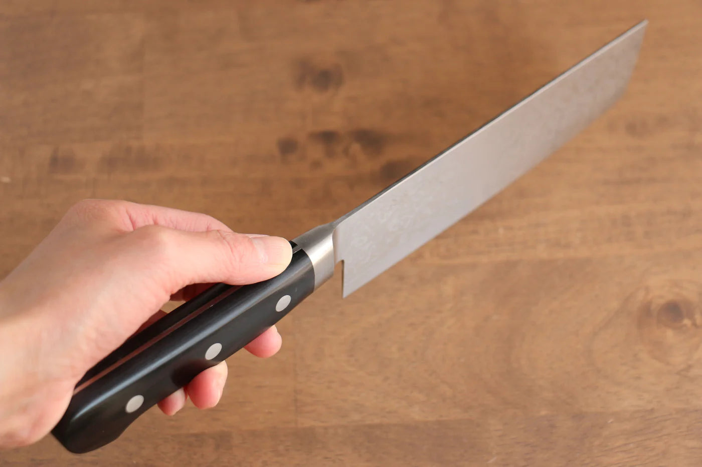 Seisuke VG10 ดามัสกัส 8 ชั้น ขัด มีดหั่นผัก Nakiri มีดทำครัวญี่ปุ่น 165mm ด้ามไม้ Pakka wood สีดำ