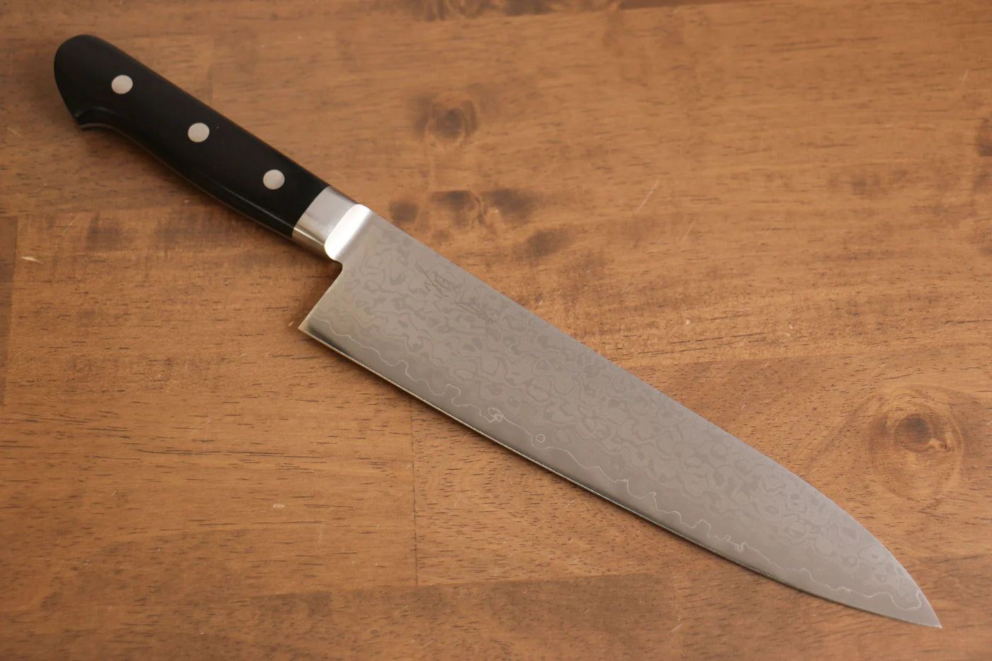Seisuke VG10 ดามัสกัส 8 ชั้น ขัด มีดกิวโตะ Gyuto มีดทำครัวญี่ปุ่น 210mm ด้ามไม้ Pakka wood สีดำ