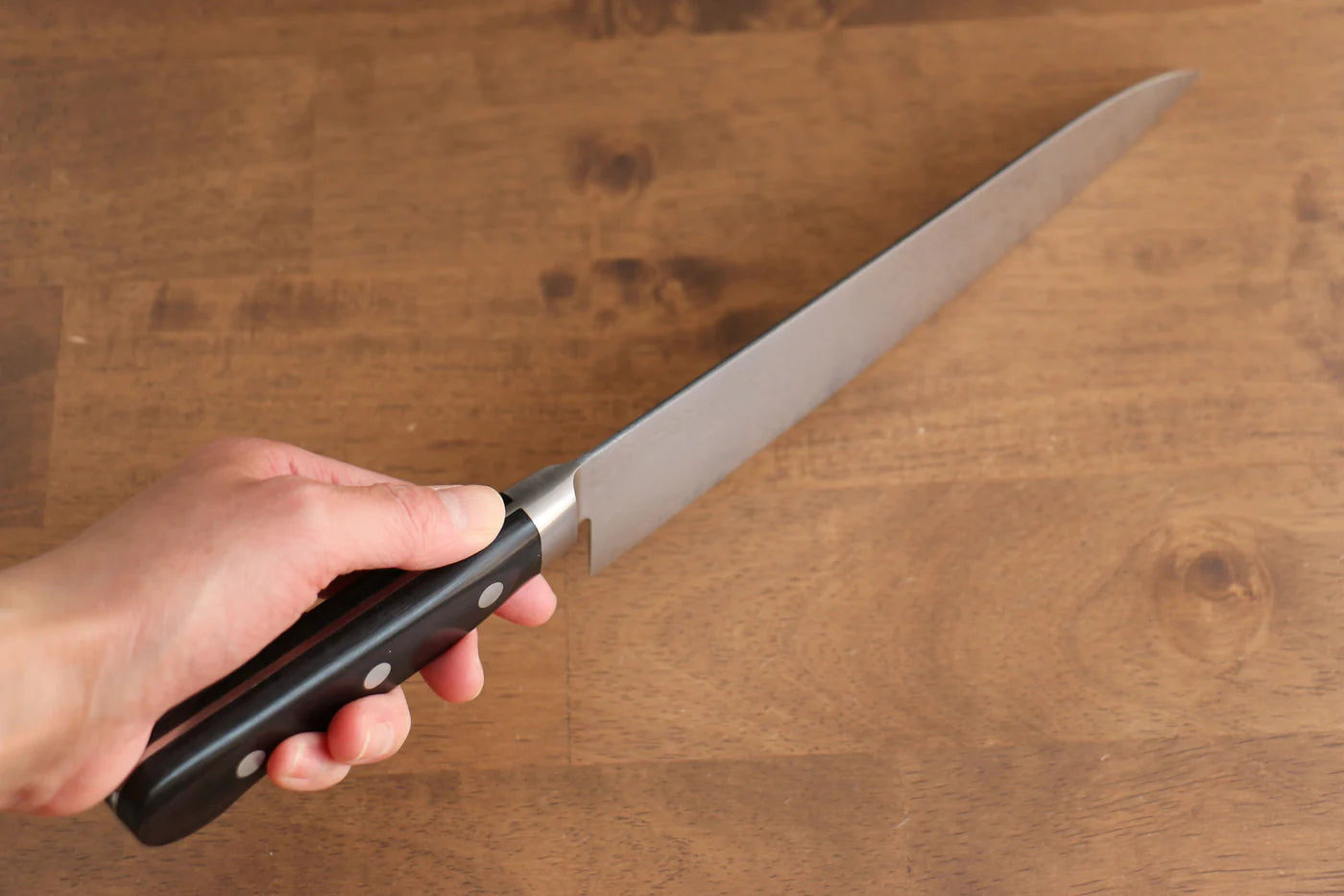 Seisuke VG10 ดามัสกัส 8 ชั้น ขัด มีดกิวโตะ Gyuto มีดทำครัวญี่ปุ่น 210mm ด้ามไม้ Pakka wood สีดำ